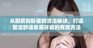 從廚房到臥室的清潔秘訣，打造整潔舒適家居環境的有效方法