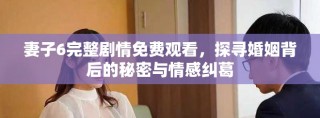 妻子6完整劇情免費觀看，探尋婚姻背后的秘密與情感糾葛