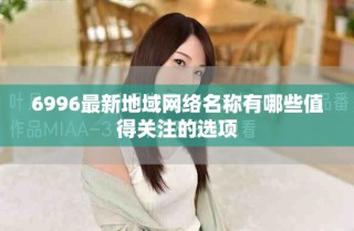 6996最新地域網絡名稱有哪些值得關注的選項