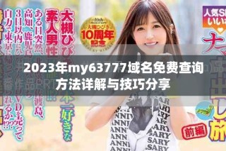 2023年my63777域名免費查詢方法詳解與技巧分享