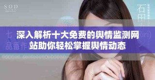 深入解析十大免費的輿情監(jiān)測網站助你輕松掌握輿情動態(tài)
