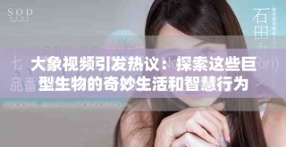 大象視頻引發熱議：探索這些巨型生物的奇妙生活和智慧行為