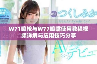 W71噴槍與W77噴嘴使用教程視頻詳解與應(yīng)用技巧分享