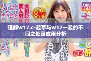 理解w17.c-起草與w17一起的不同之處及應用分析