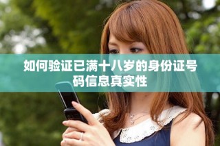 如何驗證已滿十八歲的身份證號碼信息真實性