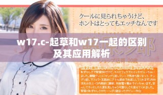 w17.c-起草和w17一起的區別及其應用解析