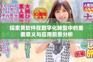 探索黃軟件在數(shù)字化轉(zhuǎn)型中的重要意義與應(yīng)用前景分析