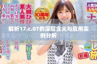 解析17.c.07的深層含義與應(yīng)用實(shí)例分析