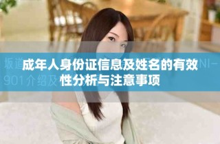 成年人身份證信息及姓名的有效性分析與注意事項